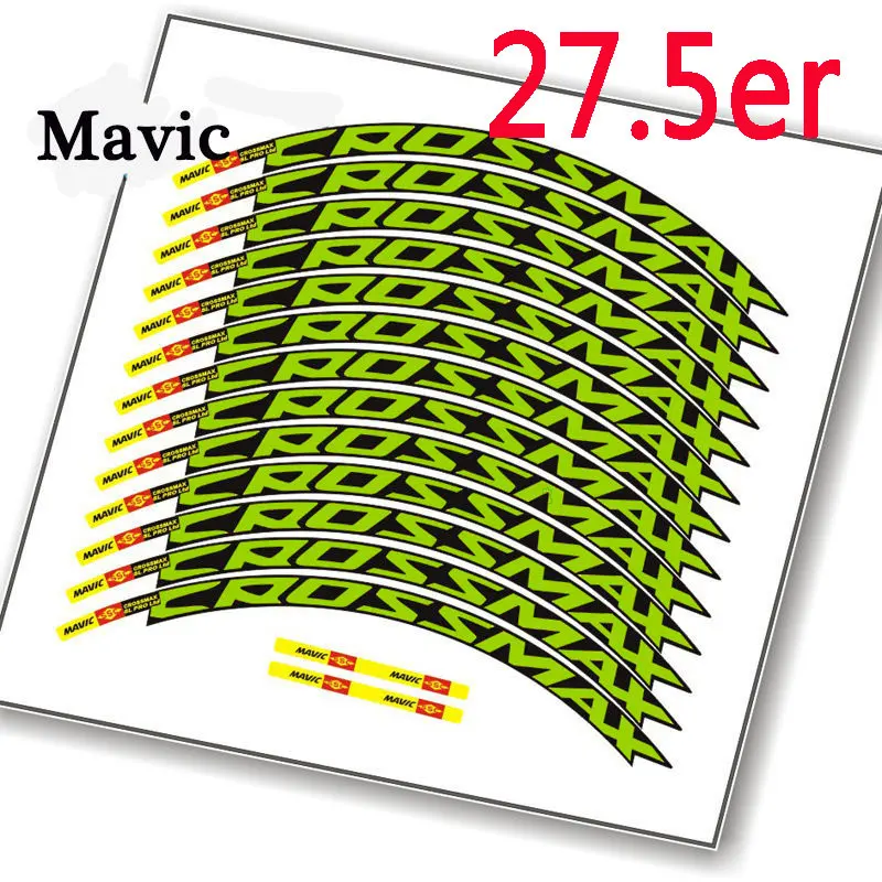 27.5 inch Green CROSSMAX углеродный обод велосипеда наклейка 26 27,5 29er велосипедные аксессуары MTB DH гоночный велосипед наклейка водонепроницаемый солнцезащитный крем - Color: 27.5 inch Green