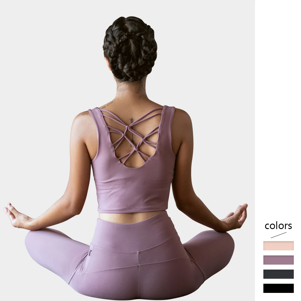 Sports Bras Women Knitted Hollow Out Back Underwear Push Up Padded Wireless Bra Quick Dry Shakeproof Fitness Gym Bralette | Женская