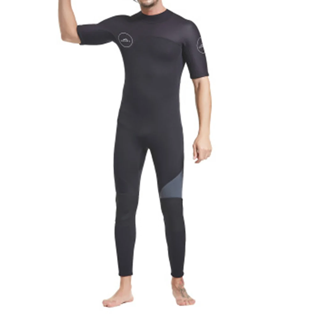

3mm Thickened Men Wetsuit Short-sleeved Zipper Warm Surf Swimming Diving Suit SAL99