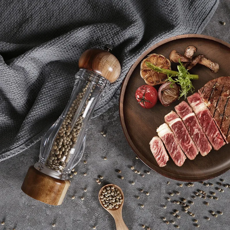 

Kitchen High-Grade Wooden Acrylic Grinder, Pepper Grinder, Multifunctional Kitchen Grinder