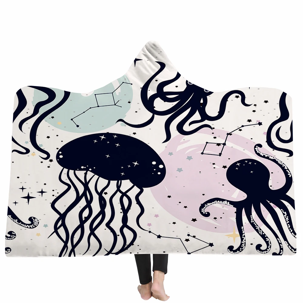 Одеяло с капюшоном s осьминог Волшебная Шляпа одеяло мягкое полиэфирное шерпа