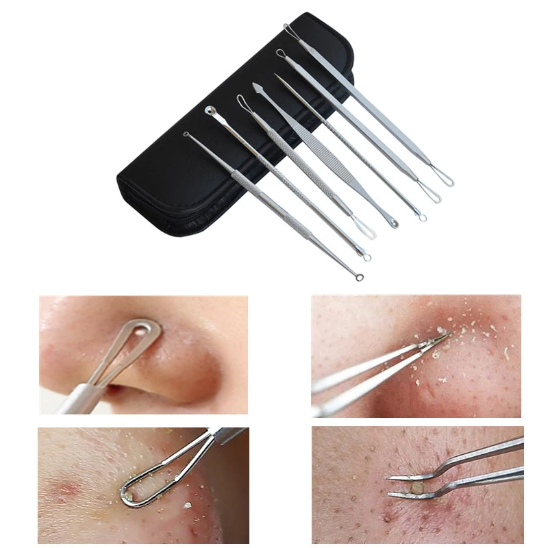 7 шт./компл. из нержавеющей стали для удаления прыщей угрей игл экстрактор прыщи