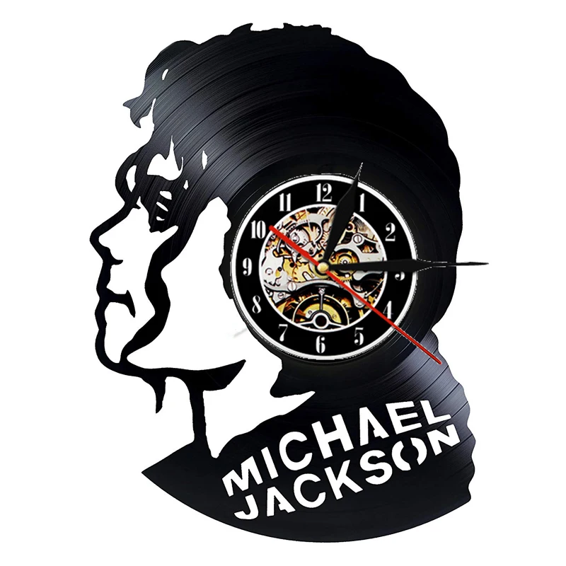 Vinyl Record Wall Clock Modern Design Music Theme Pop King Michael Jackson Clocks Wall Watch Home Decor Gift for Man