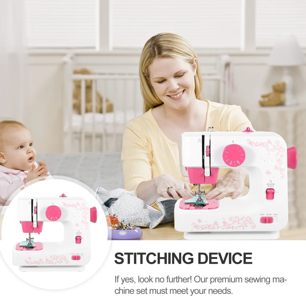 

1 Set of Electric Sewing Machine Portable Household Sewing Machine (Plug)