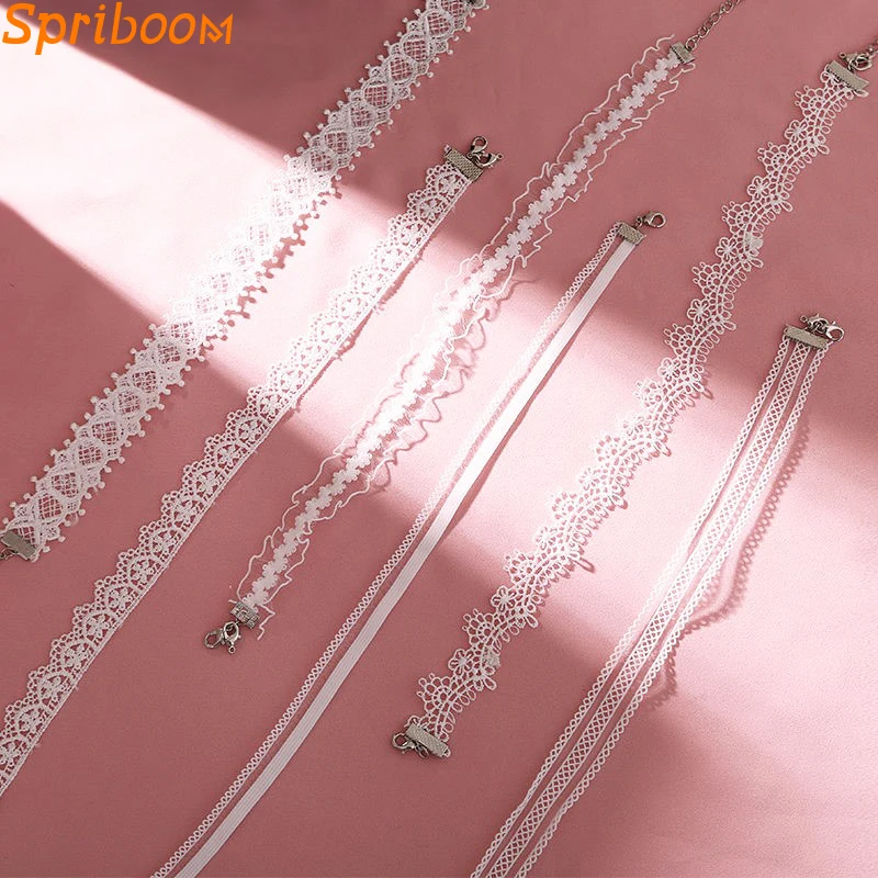

Aesthetic Pure White Lace Choker Necklaces Hot Velvet Bridal Accessories Wedding Marriage Jewelry Bijoux Femme Sexy Collier Gift