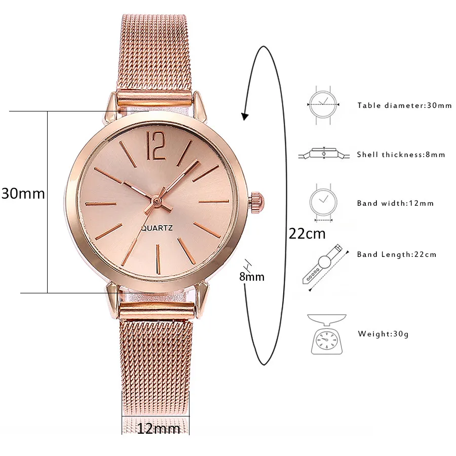 

2pcs Women Watch Korean Latest Ladies Watch Simple Fashion Bracelet Quartz Watch Set Vogue Wrist Ladies Clock Gift Nice