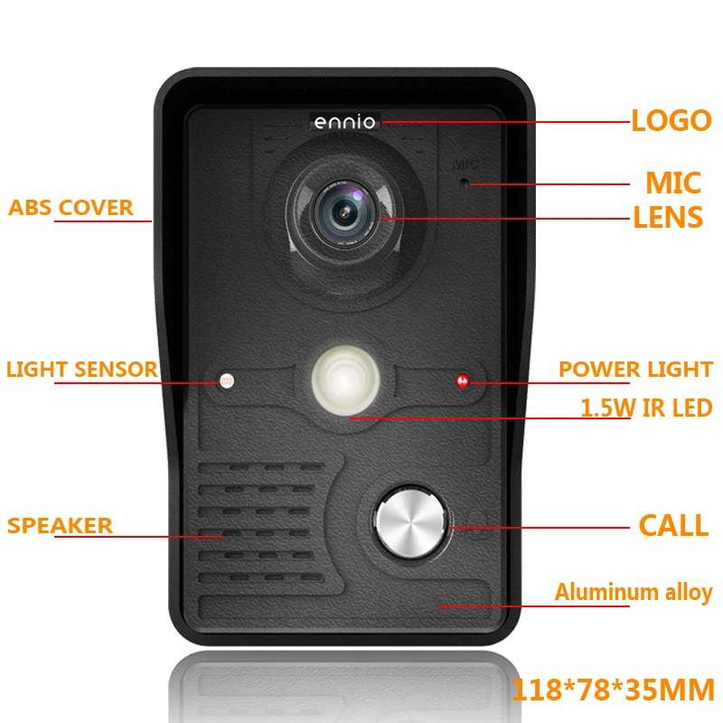 new 7 inch video doorbell monitor video intercom with 1200tvl weatherproof outdoor camera ip65 door phone intercom system free global shipping