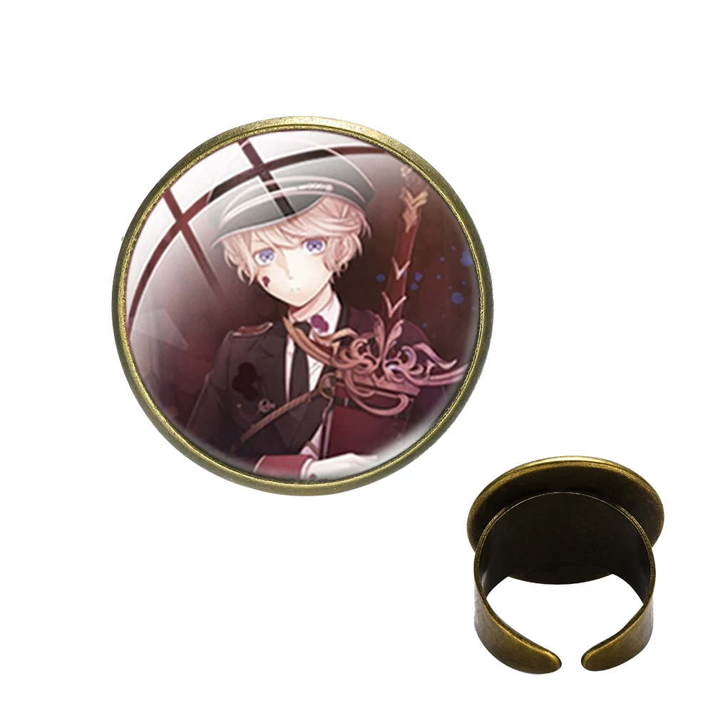 Кольцо на тему аниме Devil IK для влюбленных со стеклянным куполом и мультяшным фото