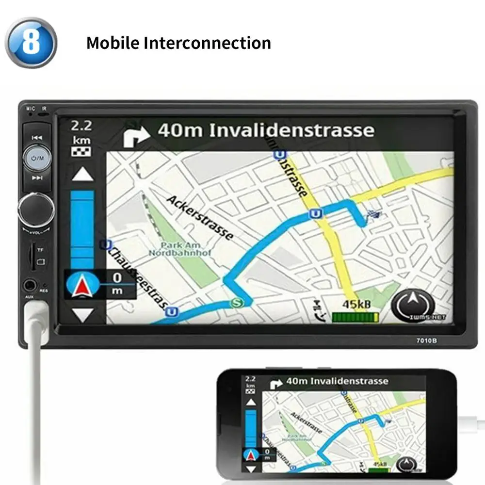 

2 Din MP5 Player 7 Inch LCD Touch Screen Auto FM Radio Video Player Music Audio With USB Support Rear Camera