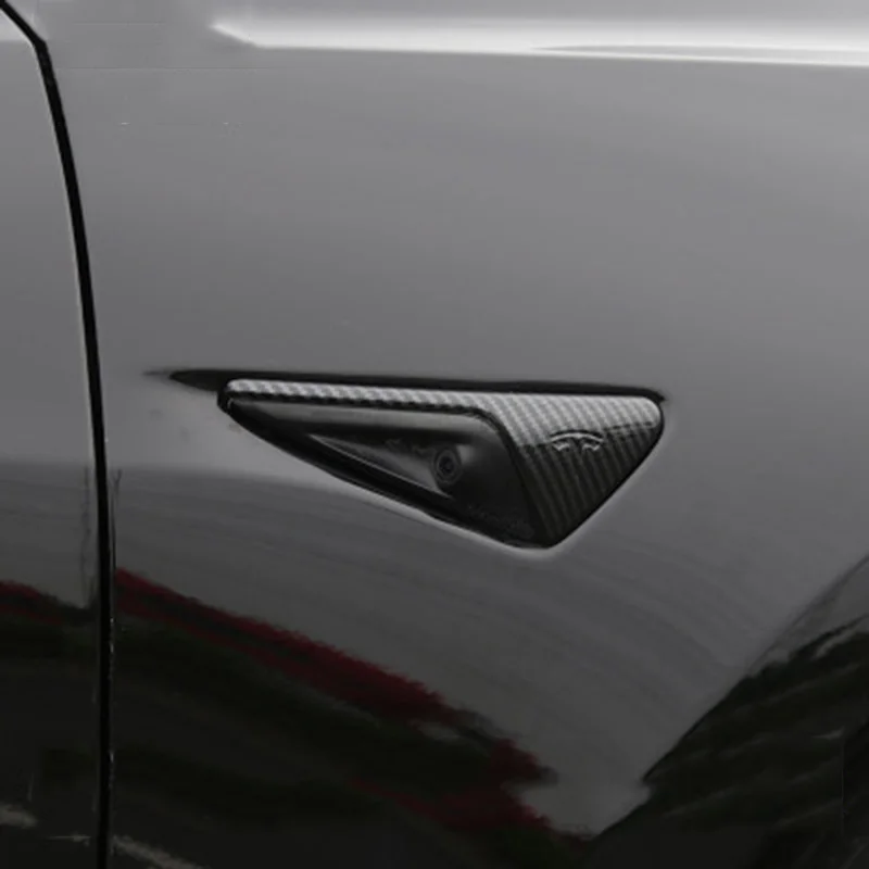 2 шт./компл. для Tesla модель 3 боковых Камера углеродного волокна ABS Защитная крышка