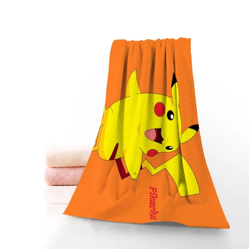 На заказ, большой размер, банное полотенце Pokemon 140 см x 70 см, полотенце для душа, мочалка, домашний текстиль, дорожное полотенце для рук и лица из микрофибры для вашей семьи