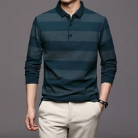 fashion brand polo shirt men 2021 new mens korean long sleeve lapel slim striped top promotion