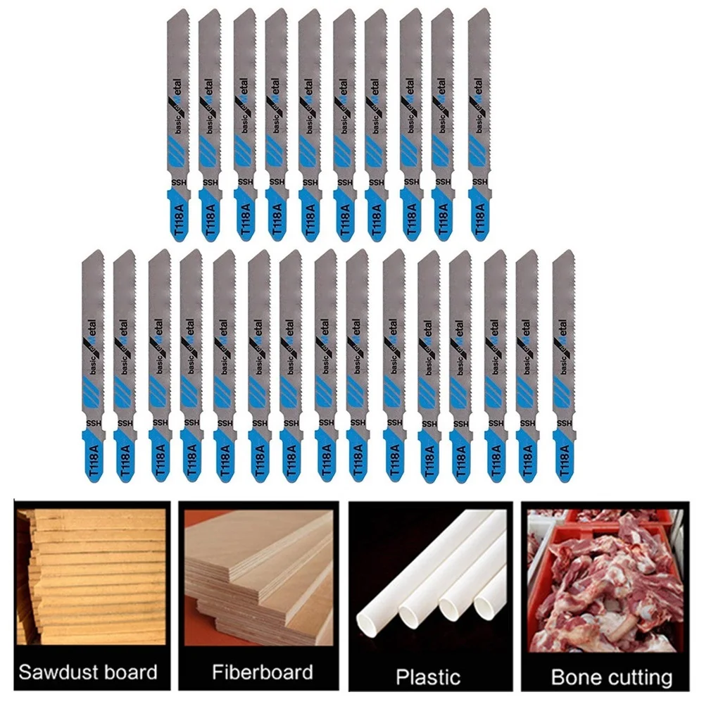 

25Pcs Jig Saw Blade Jigsaw Blades 76mm Reciprocating Saw Blade For Cutting Wood Metal Saw Blades Woodworking T118A