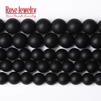 wholesale polish matte black glass crystal round loose beads 15 strand 4 6 8 10 12 14 mm pick size for jewelry making bracelet