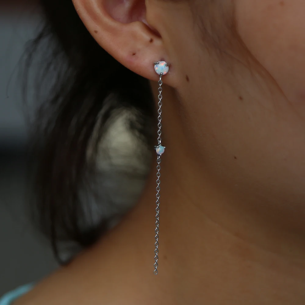 Женские длинные серьги кисточки из серебра 925 пробы с защитой от