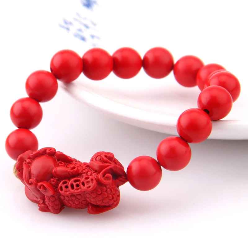 Открытый светильник натуральный Чжу-песок красный браслет мужские и женские