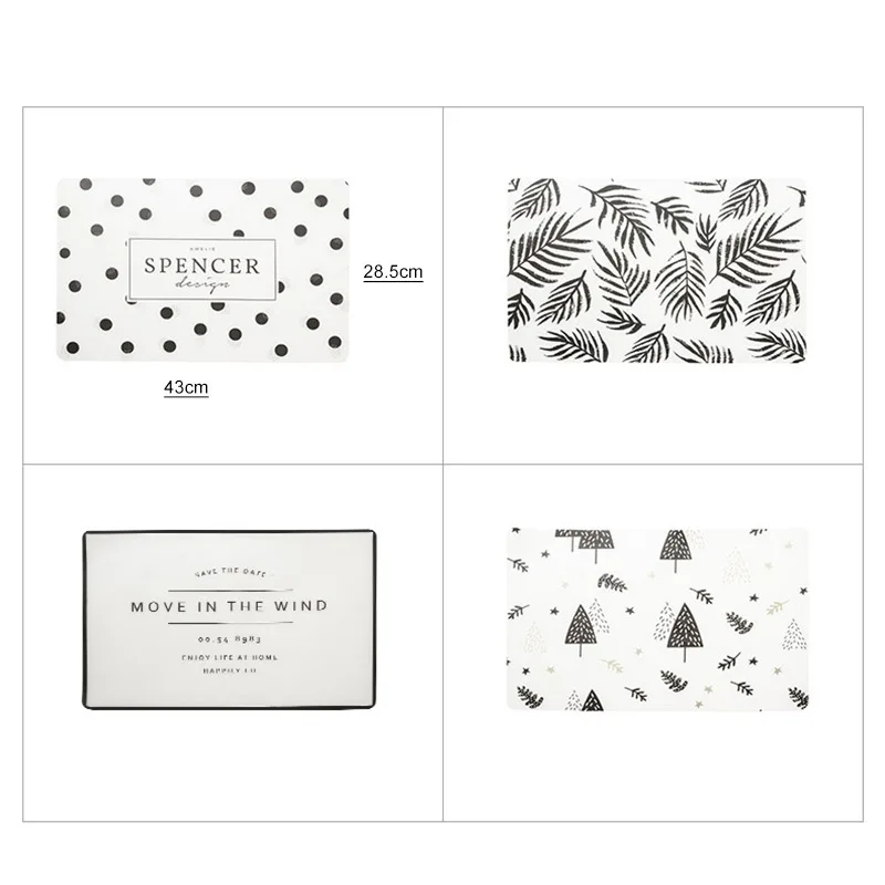 

Nordic Waterproof Western Placemat Green Plants Flamingo Transparent Table Mat Heat-insulation Placemats for Kitchen Coaster