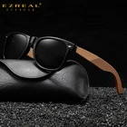 Деревянные поляризационные солнцезащитные очки EZREAL для мужчин и женщин, качественно выполненные солнцезащитные очки с резными дужками, креативная деревянная Подарочная коробка для 7062