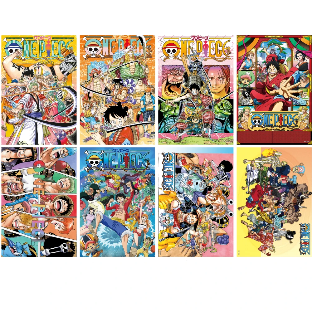 

Постеры one piece из японского аниме, художественные принты для домашнего декора, набор из 8 шт., дюйма x дюйма