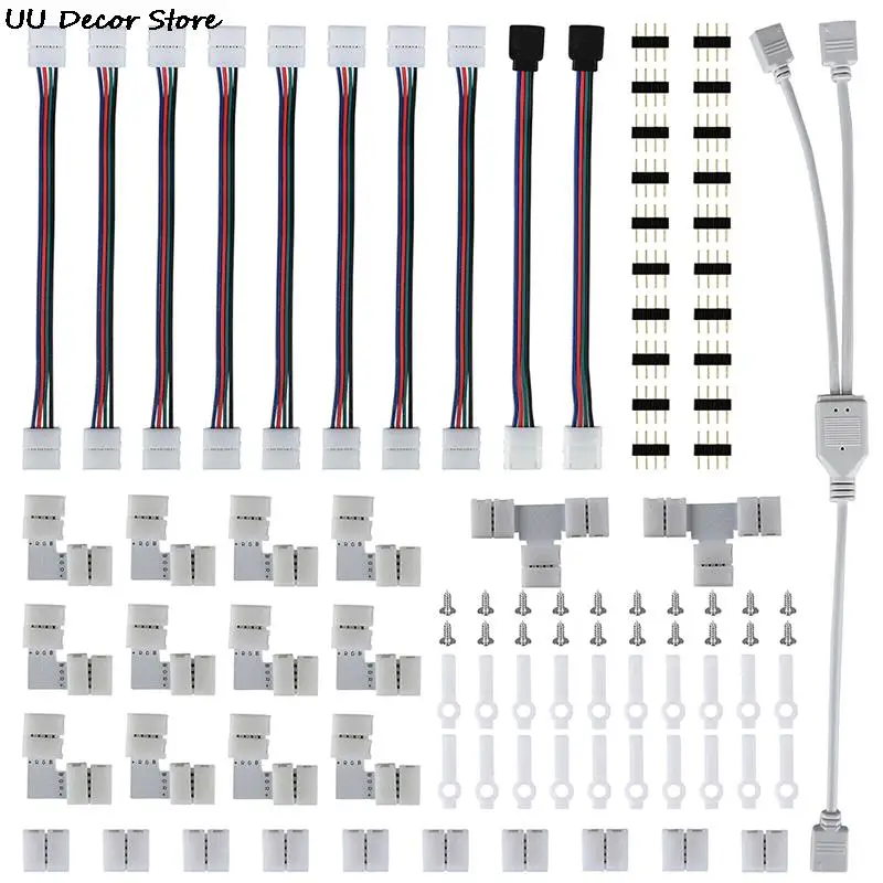 

75Pcs/set 4Pin RGB 5050 LED Connector LED Strip Light Connectors Accessories Kit