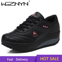 2020 slimming shoes women fashion leather casual shoes women lady swing shoes spring autumn factory top quality shoes