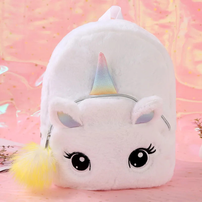 

Kawaii Unicorn Bag Unicorn Backpack Bags Pink Back Pack Schoolbag Plush Unicorn Backpack Children's Bag For Girls Soft Hot sale