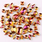 Серебряные оправы в виде когтей, 50 фотоформ, смешанные желтые радужные стеклянные кристаллы, пришивные стразы, свадебные туфли, сумки, отделка сделай сам