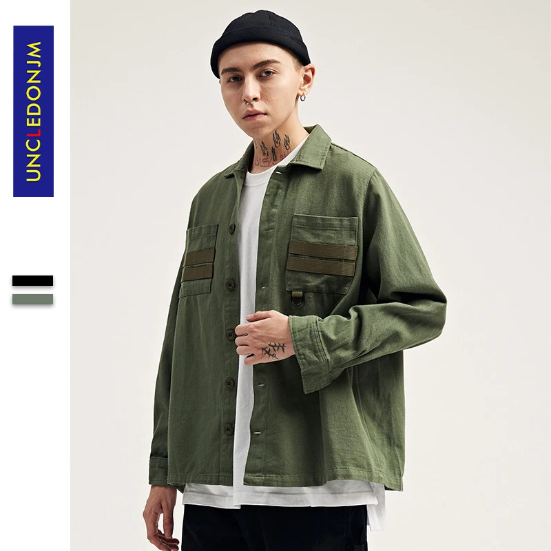 UNCLEDONJM хип-хоп Уличная рубашка мужская камуфляжная с длинным рукавом летняя harajuku
