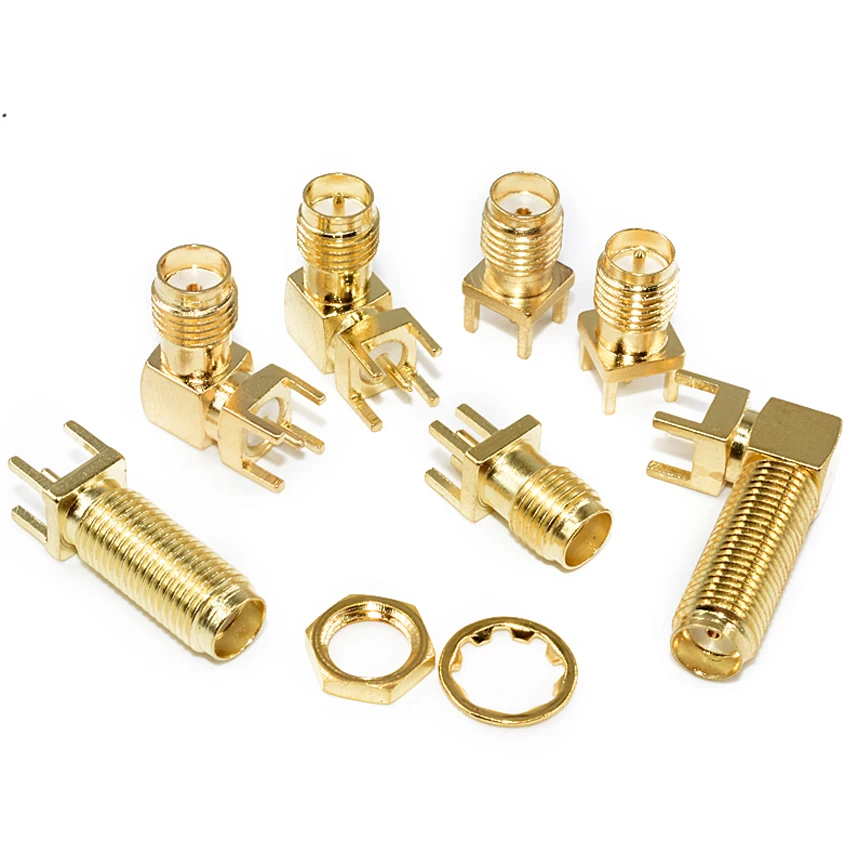 

10PCS/Lot SMA-KWE Female Socket/Jack Connector Right Angle 90-Degrees Extended-Thread For RF Coaxial Antenna