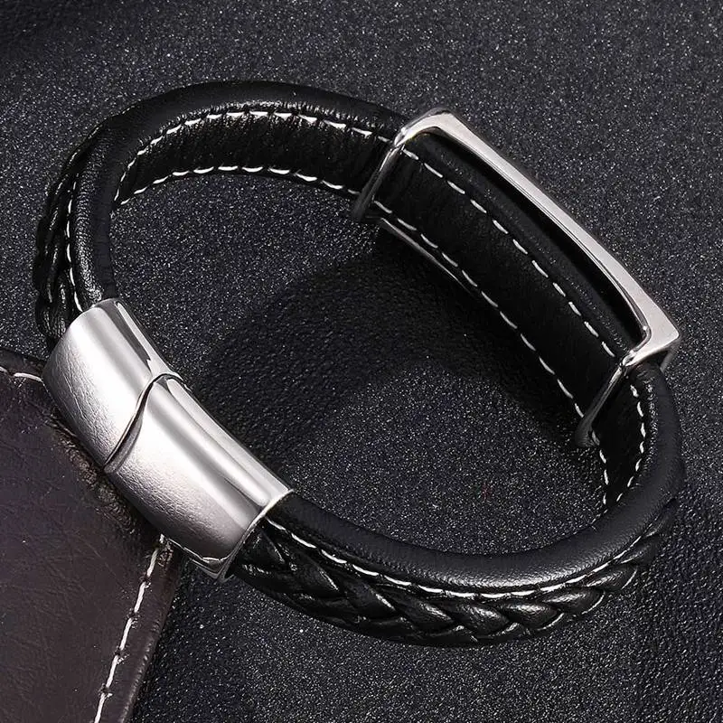 Модный кожаный браслет с изображением лодки из титановой стали мужские