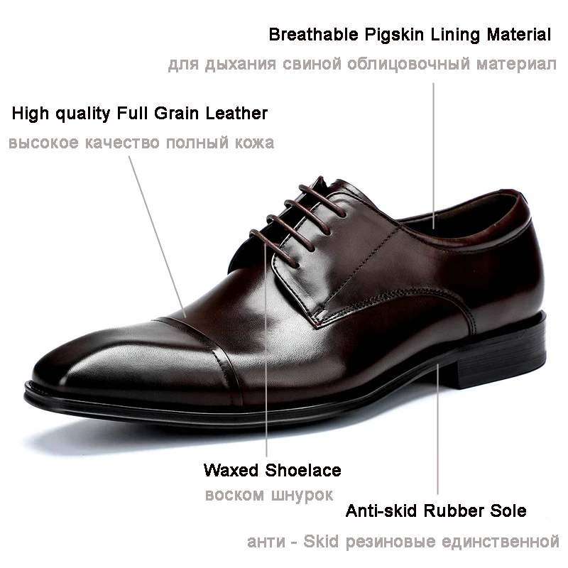 Мужская кожаная обувь мужская из натуральной кожи Повседневная Деловая черные