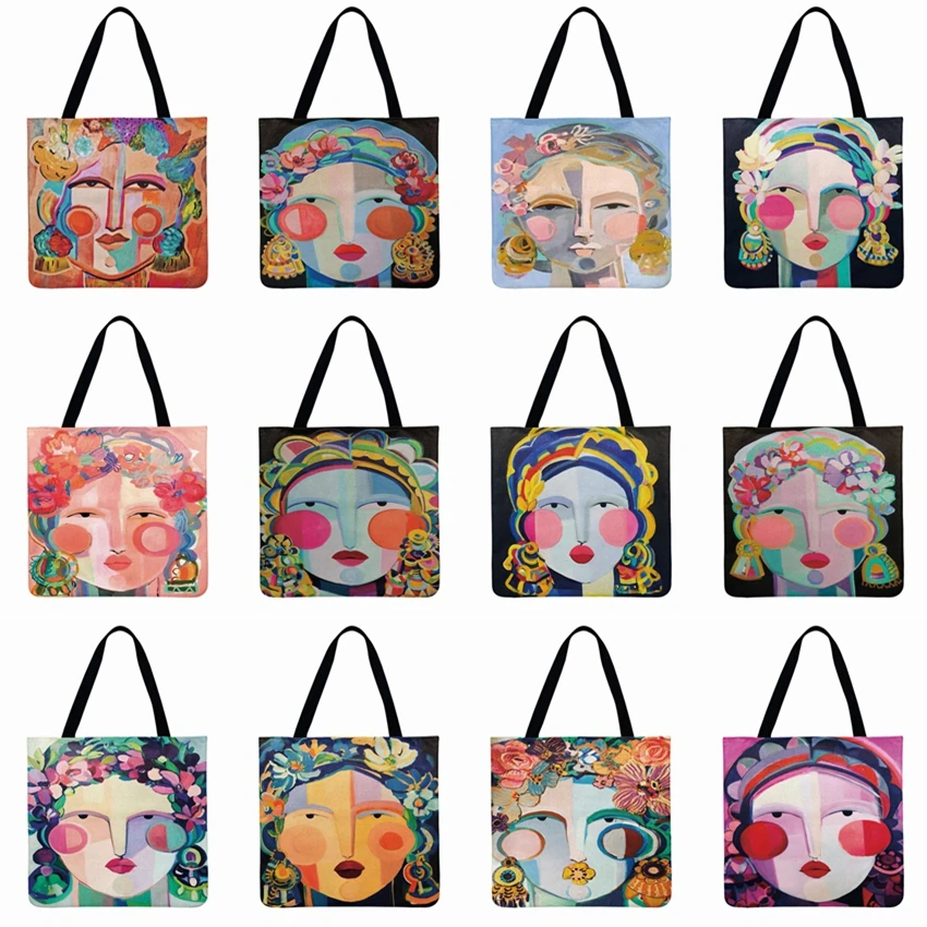 Женская сумка на плечо абстрактная картина маслом тоут Ретро стиль для девушек