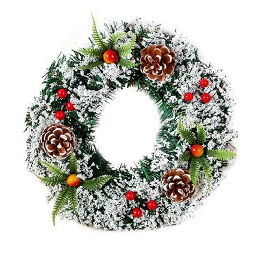 

Christmas Wreath With Berry Clusters Christmas Tree Wreath Door Flower Circle Wreath Xmas Party Decor Creative Christmas Wreath