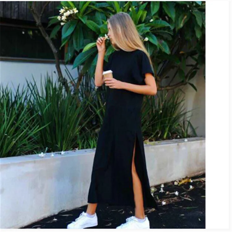 

Maxi Dress Sexy Party Vintage Bodycon Casual Korean Style Cotton Home Black Long Dresses Plus Size women's summer dresses