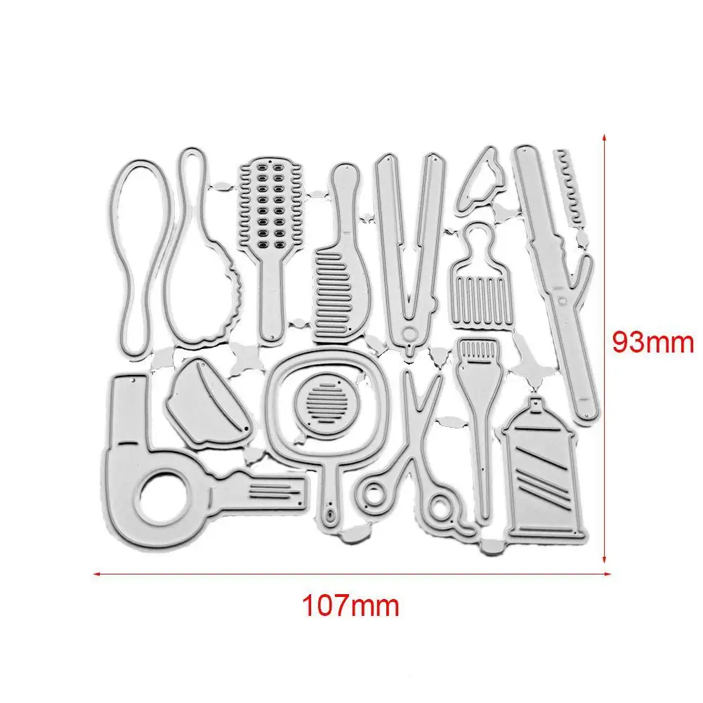 

16pcs Hair Cutting Tools Set Metal Cutting Dies For Diy Album Cuts Crafts Die Decorative Embossing Scrapbooking Paper Cards P2M6