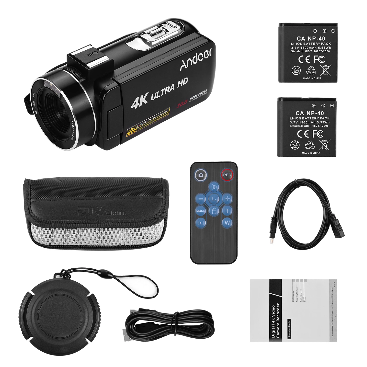 Andoer 4K Ультра HD Портативный DV профессиональная цифровая видеокамера CMOS сенсор
