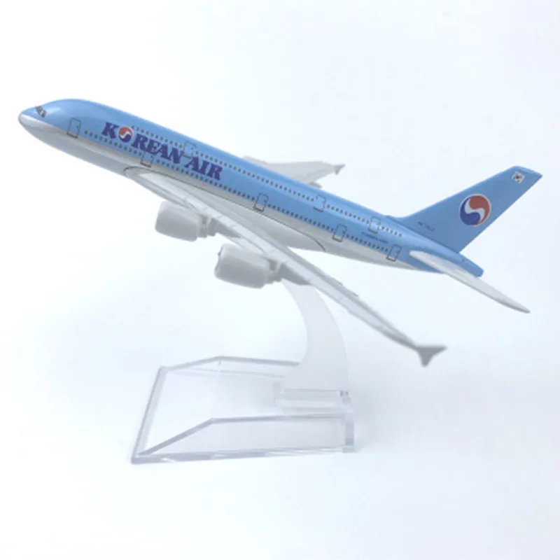 

16cm Model Plane Airplane Model Korean Air Airbus a380 Aircraft Model Diecast Metal Airplanes 1:400 Plane Toy Gift