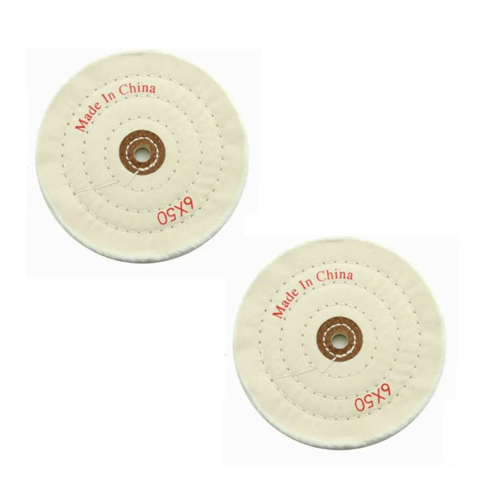 

2PCS Cotton Polishing Buffing Wheel Cleaning Pad For 150mm 6\" Bench Grinder Cotton Polishing Wheel Polishing Accessories