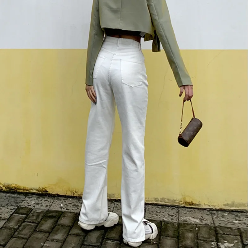 

Women's Jeans straight leg Mom Jeans Baggy High Waist Straight Pants Women 2020 Fashion Casual Loose