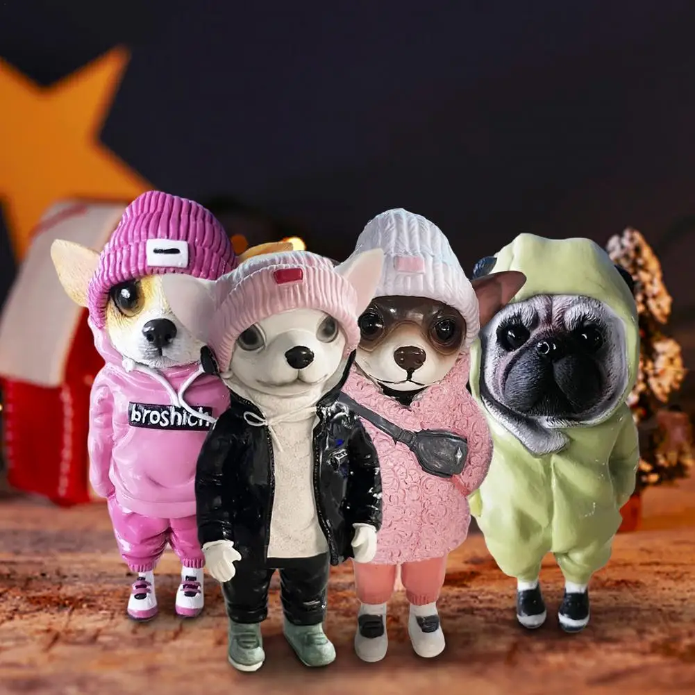 

Стоячие животные, полимерная кукла, скульптура собаки ручной работы, кукла, модный щенок, полимерная кукла, украшение для дома, двора, малень...