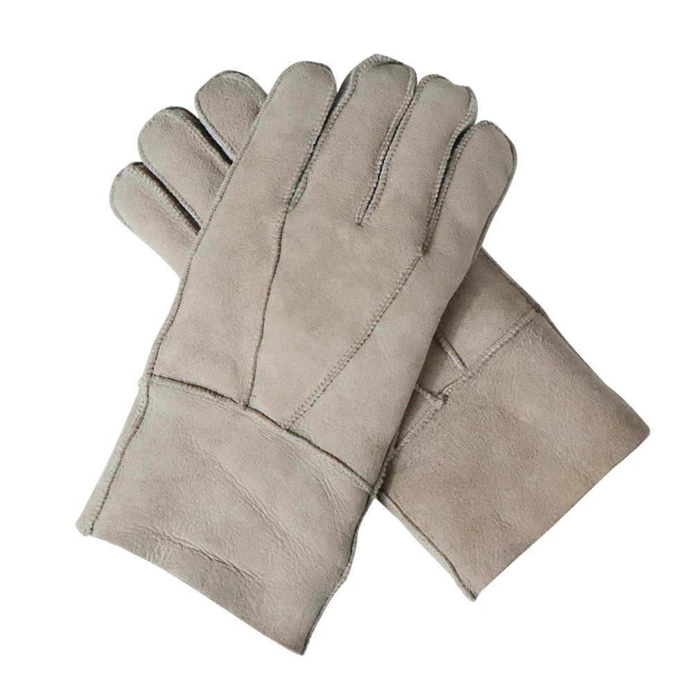 Зимние кожаные перчатки теплые мужские из овечьей кожи действительно овечья