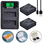 Аккумуляторная батарея Batmax 2 шт. DMW-BLG10 BLE9E BPDC15 + двойное зарядное устройство USB с ЖК-дисплеем + коробка для Panasonic LUMIX GF5 GF6 GX7 LX100 GX80 GX85