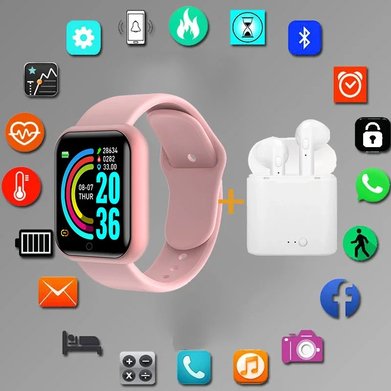 

Y68 Smart Watch Men Women Bluetooth Wristwatches Smartwatch Fitness Tracker Sports Heart Rate Monitor Blood Pressure Bracelet