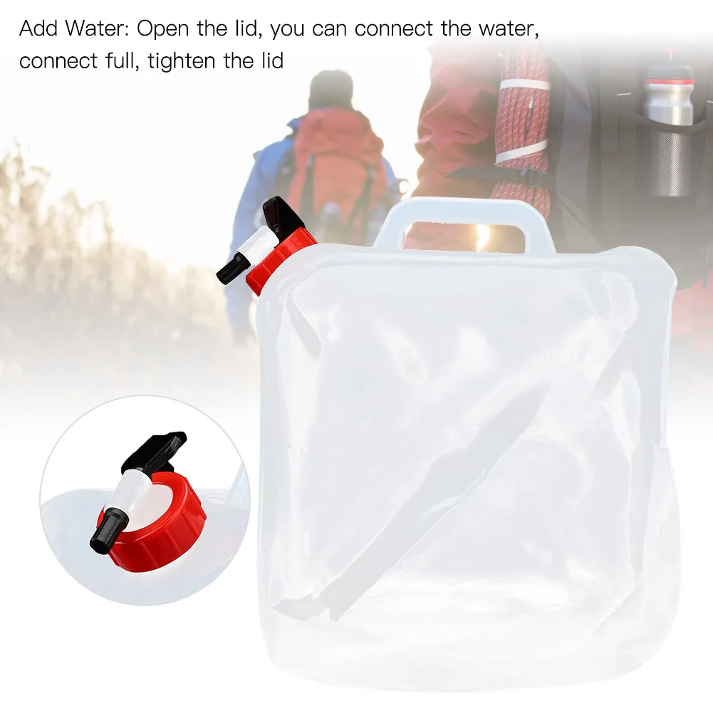 

Складное ведро для воды, портативный вместительный прозрачный емкость 20 л, для отдыха на открытом воздухе и походов