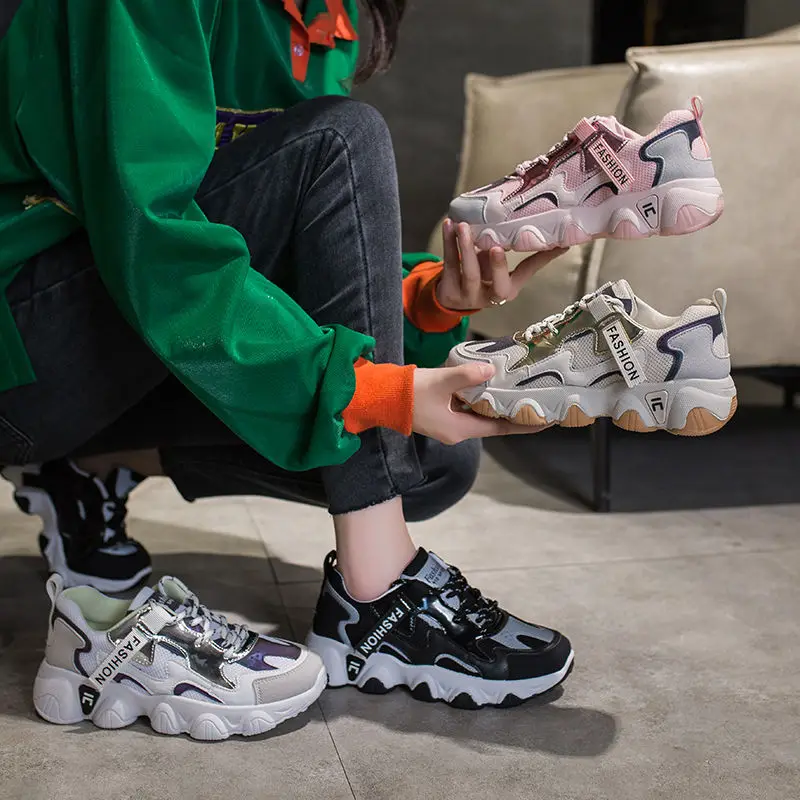 Кроссовки женские на массивной вулканизированной подошве повседневная