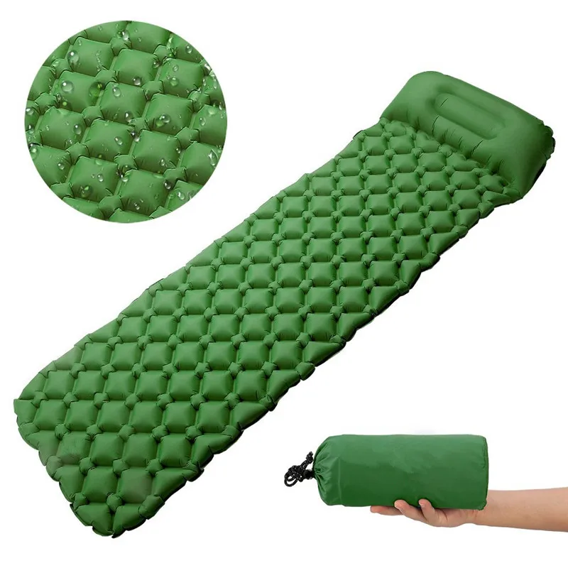 

Portable Air Mattress Sleeping Pad Fast Filling Air Bag Super Light Inflatable Mattress with Pillow Life Rescue Cushion Pad