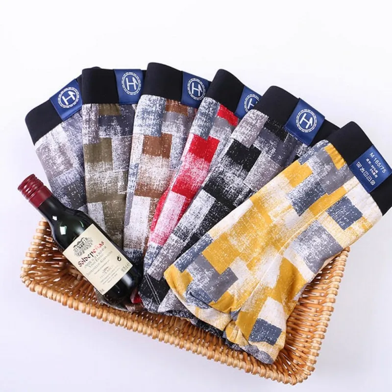 Мужские шорты боксеры нижнее белье мужское сексуальное в клетку с Мозаичным