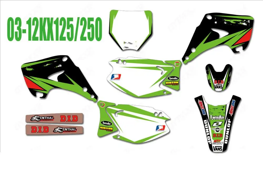 Мотоциклетные графические фоны наклейки для Kawasaki KX125 KX250 KX 125 250 2003 2004 2005 2006 2007 2008 2009