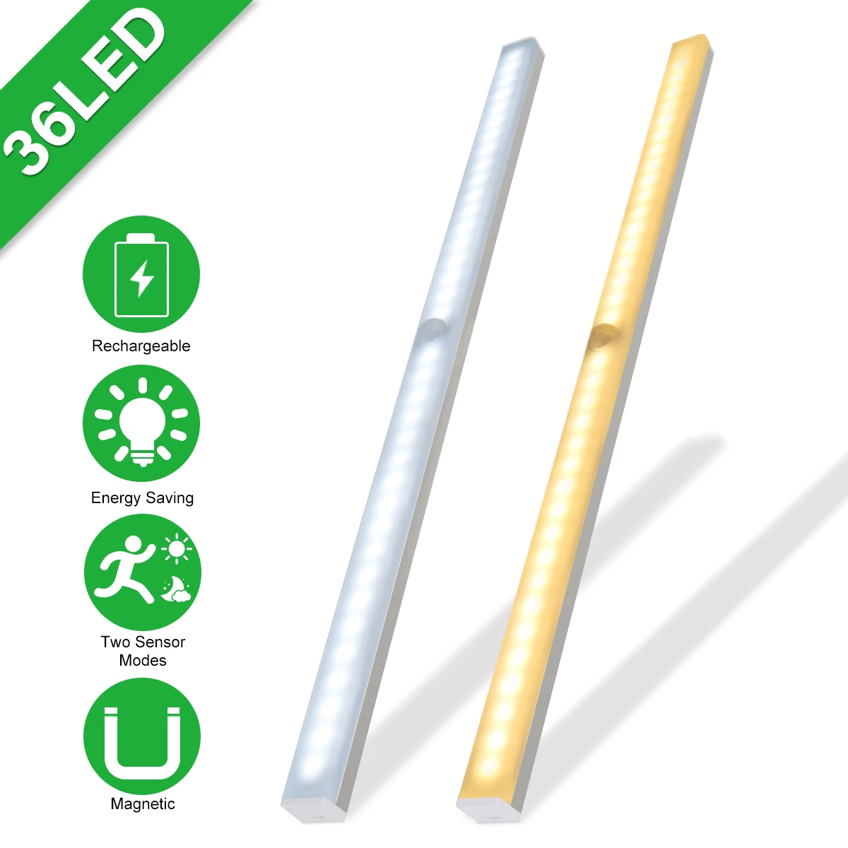 

Nieuwe 20 30 40 50Cm Motion Sensor Licht Draadloze Led Nachtlampje Closet Night Lamp Voor Slaapkamer Keukenkast trap Backlight