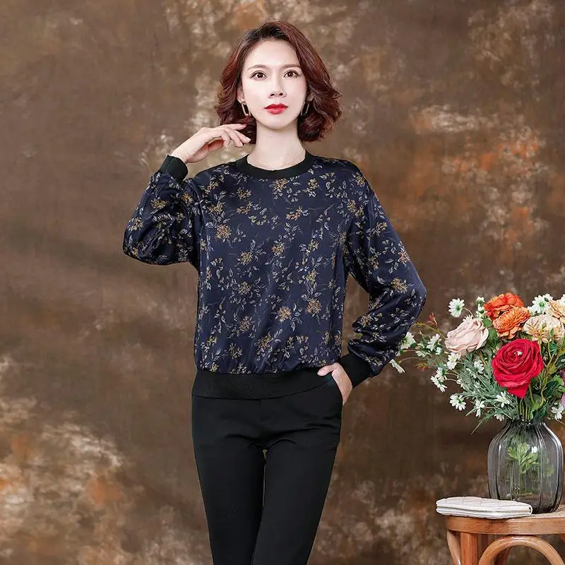 

Luxury Brand Women's Big Size Stretch Satin 23mm Anti Wrinkle Mulberry Silk Pullover Shirt